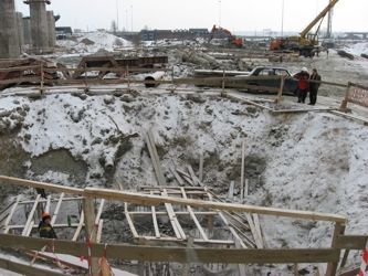 Сейсмоакустическое зондирование буронабивных свай: общий вид участка работ