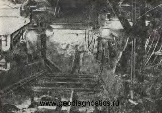 Вид на забой в зоне замораживания